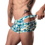 Male Power Cut It Out! Cutout Mini Short Blue/White L - Image 2