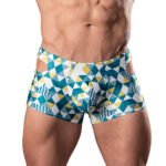 Male Power Cut It Out! Cutout Mini Short Blue/White XL