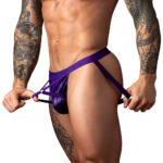 Male Power Eggplant Crossover Jock Plum L/XL - Image 2