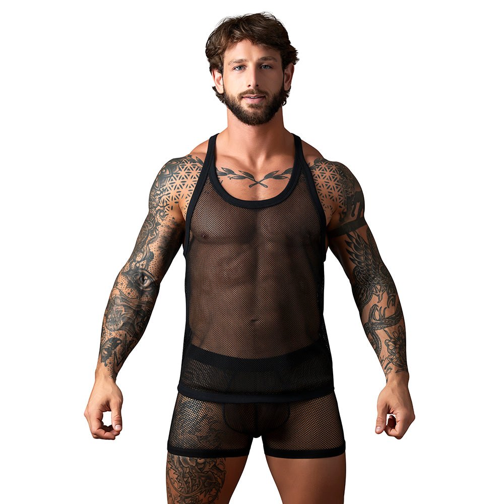 male-power-fishnet-20-tank-top-black-lxl Male Power Fishnet 2.0 Tank Top Black L/XL - Image 1