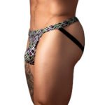 Male Power Gridlock''d Jock with Strap Print S/M