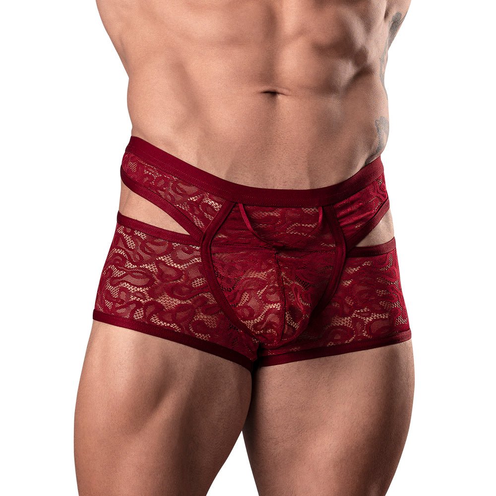 male-power-lucifer-cutout-short-burgundy-xl Male Power Lucifer Cutout Short Burgundy XL - Image 1