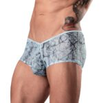 Male Power Marble Mesh Micro Mini Short Silver Blue L - Image 2