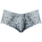 Male Power Marble Mesh Micro Mini Short Silver Blue L - Image 4