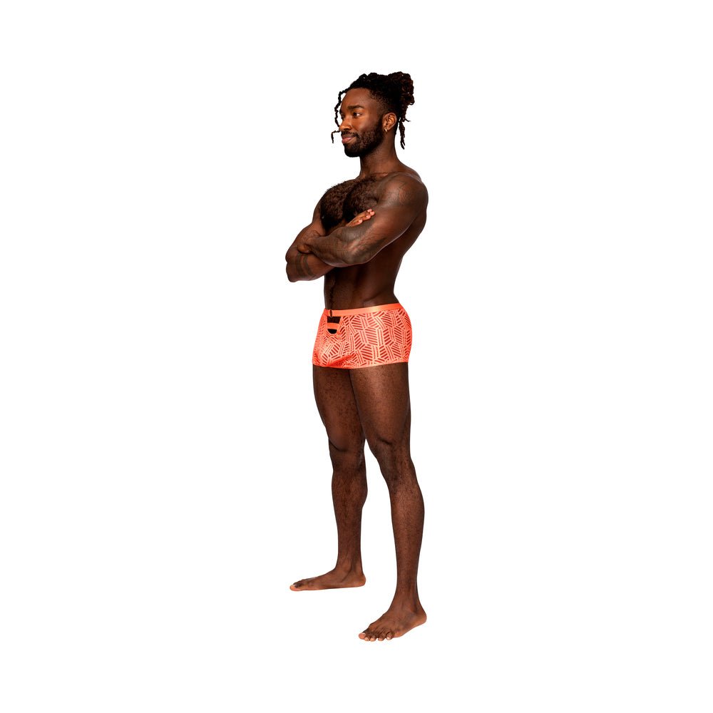 male-power-rude-awakening-cheeky-cutout-short-neon-orange-m Male Power Rude Awakening Cheeky Cutout Short Neon Orange M - Image 1