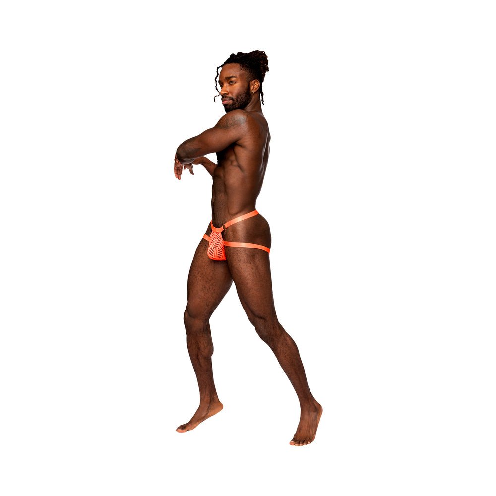 male-power-rude-awakening-ring-jock-neon-orange-lxl Male Power Rude Awakening Ring Jock Neon Orange L/XL - Image 1
