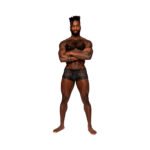 Male Power Sassy Lace Mini Short Sheer Pouch Black S
