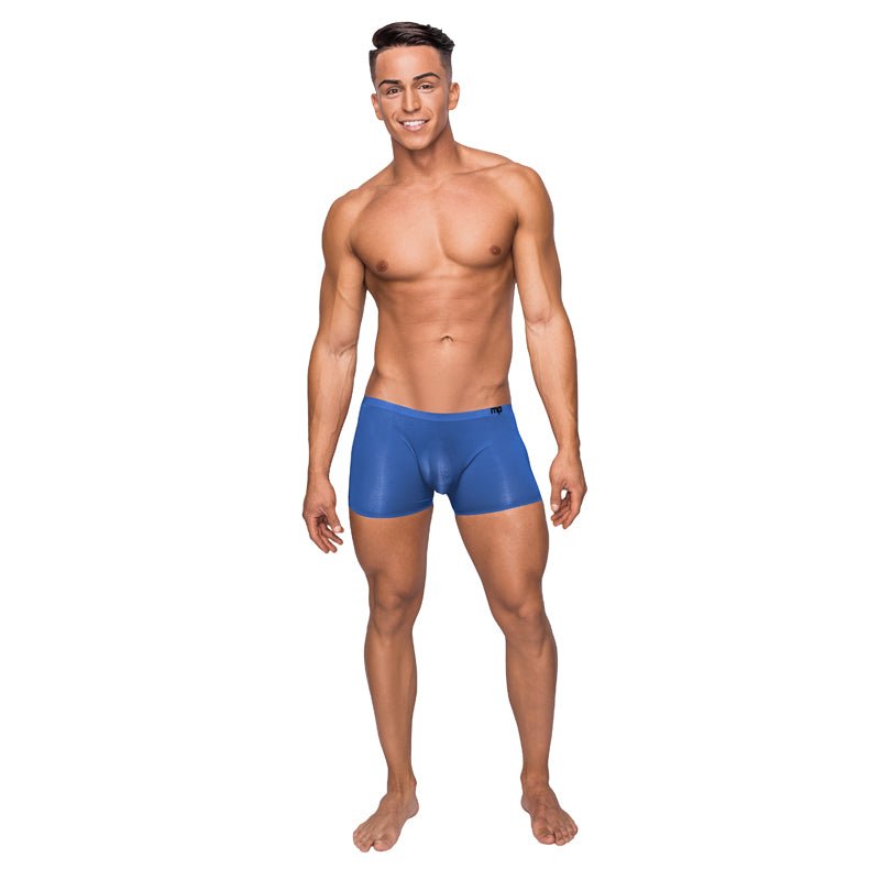 male-power-seamless-sleek-short-blue-sheer-pouch-large Male Power Seamless Sleek Short Blue Sheer Pouch Large - Image 1