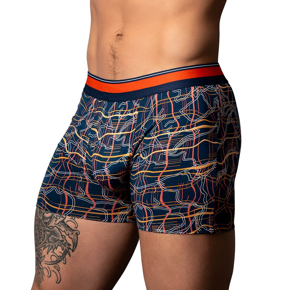 male-power-soo-cumfy-boxer-brief-navyorange-l Male Power Soo Cumfy Boxer Brief Navy/Orange L - Image 1
