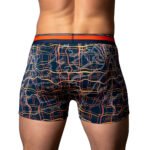 Male Power Soo Cumfy Boxer Brief – Navy/Orange, Size M - Image 3