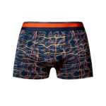 Male Power Soo Cumfy Boxer Brief – Navy/Orange, Small - Image 4