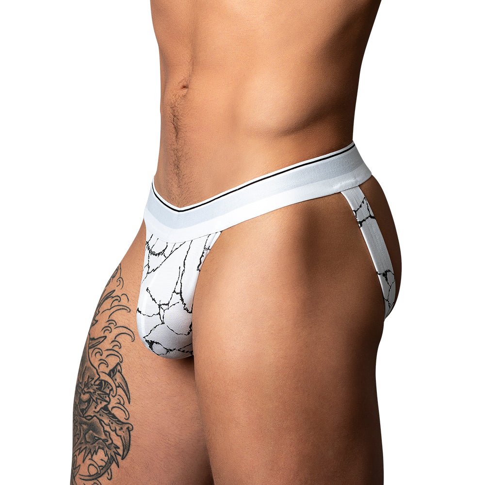 male-power-soo-cumfy-jock-blackwhite-sm Male Power Soo Cumfy Jock Black/White S/M - Image 1