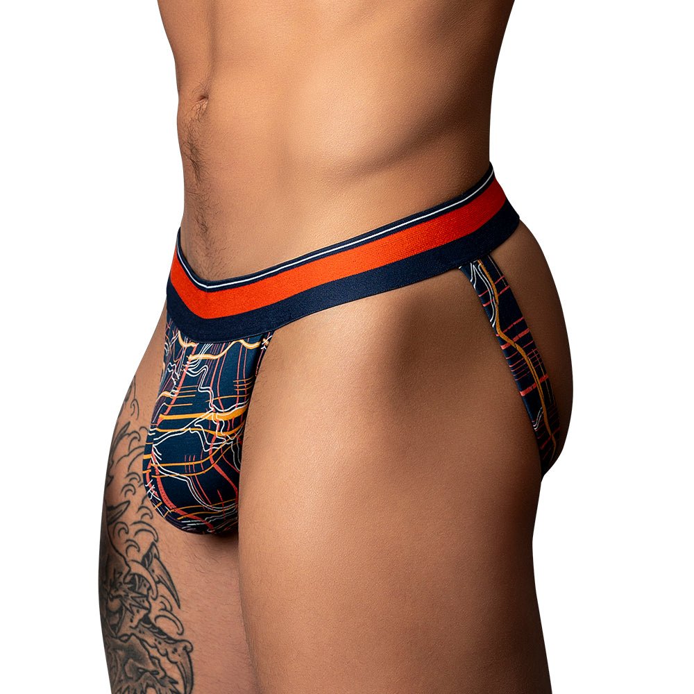 male-power-soo-cumfy-jock-navyorange-sm Male Power Soo Cumfy Jock Navy/Orange S/M - Image 1