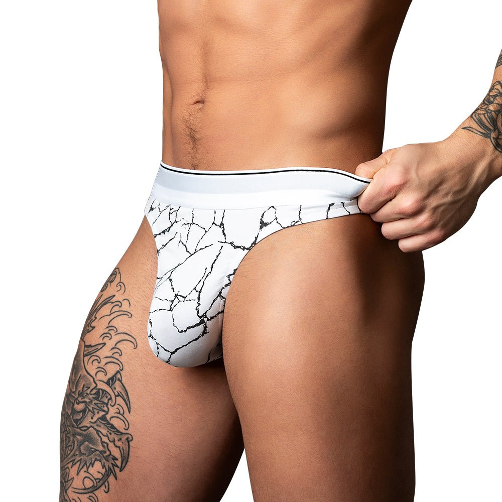 male-power-soo-cumfy-thong-blackwhite-sm Male Power Soo Cumfy Thong Black/White S/M - Image 1