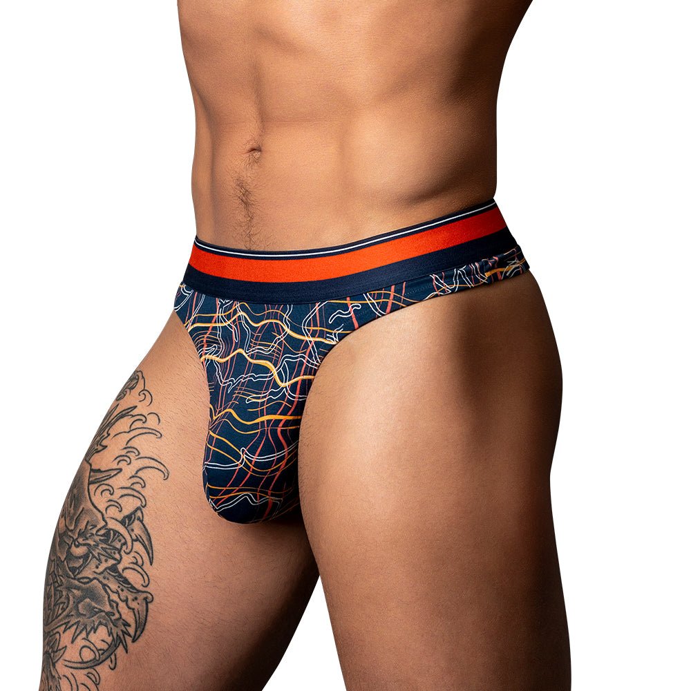 male-power-soo-cumfy-thong-navyorange-sm Male Power Soo Cumfy Thong Navy/Orange S/M - Image 1