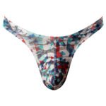 Male Power Your Lace Or Mine Bong Thong Geometric – Multi-Color S/M - Image 4