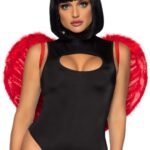 Marabou Trimmed Feather Wings - Red