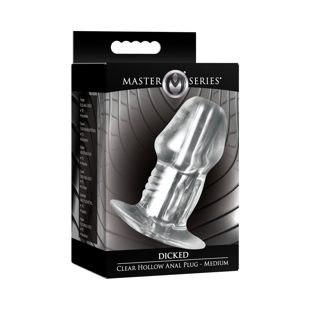 master-series-dicked-clear-hollow-anal-plug-medium Master Series Dicked Clear Hollow Anal Plug Medium - Image 1