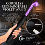 Master Series Elektrawand Rechargeable E-Stim Wand with Attachments Black - Image 5