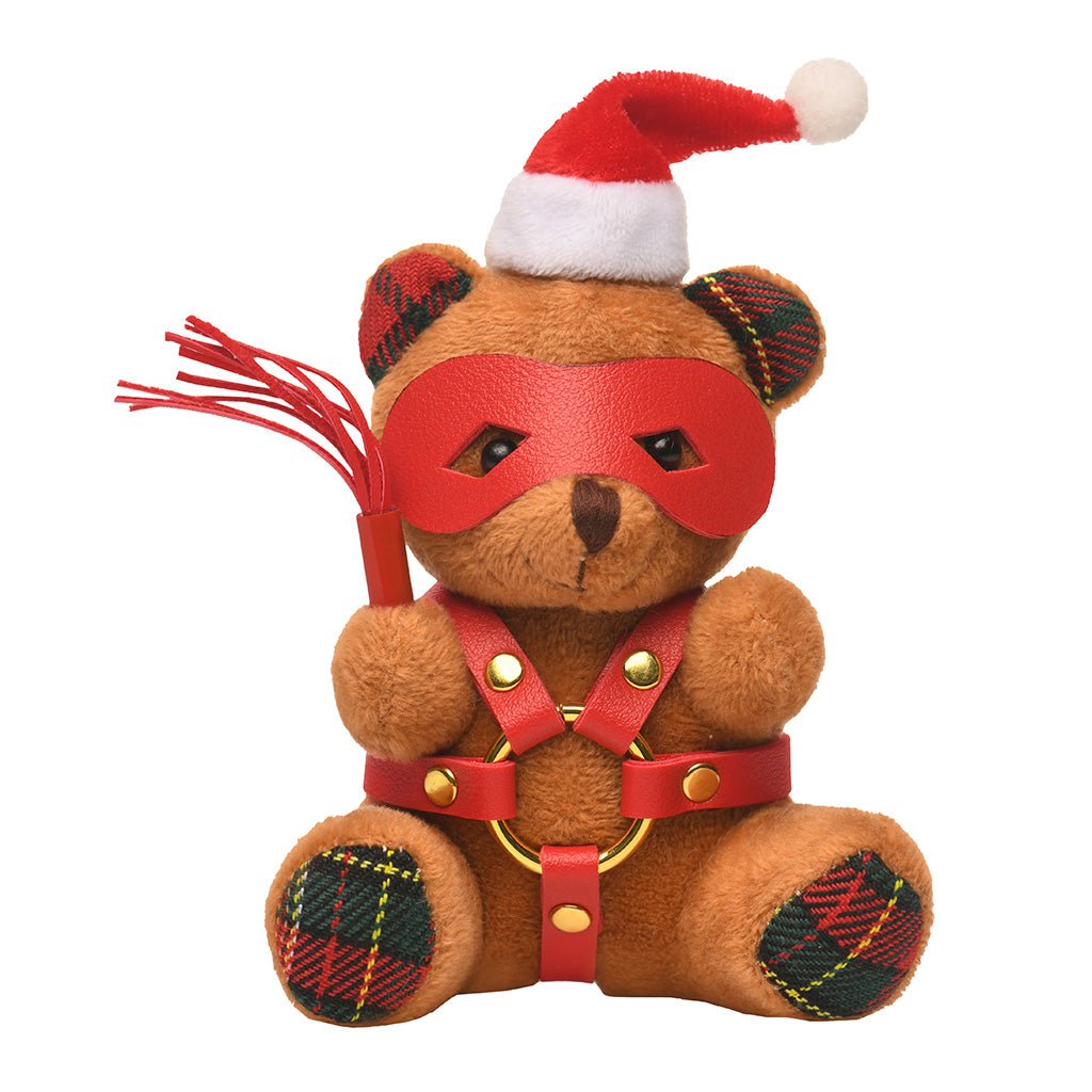 master-series-holiday-bondage-bear-keychain-brown Master Series Holiday Bondage Bear Keychain Brown - Image 1