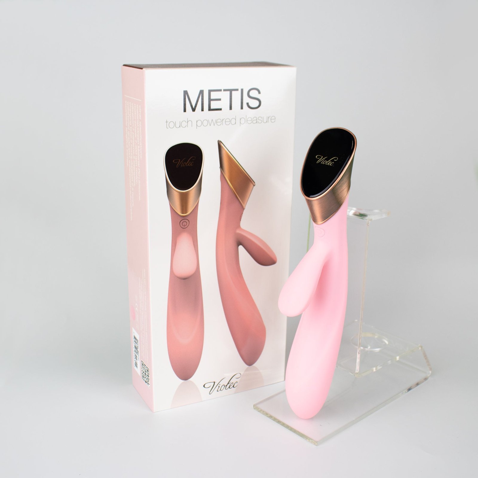 metis-touch-panel-rabbit-vibrator-pink Metis Touch Panel Rabbit Vibrator Pink - Image 1
