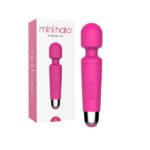 Mini Halo Pink Rechargeable Wand Vibrator with Bendable Neck - Image 7