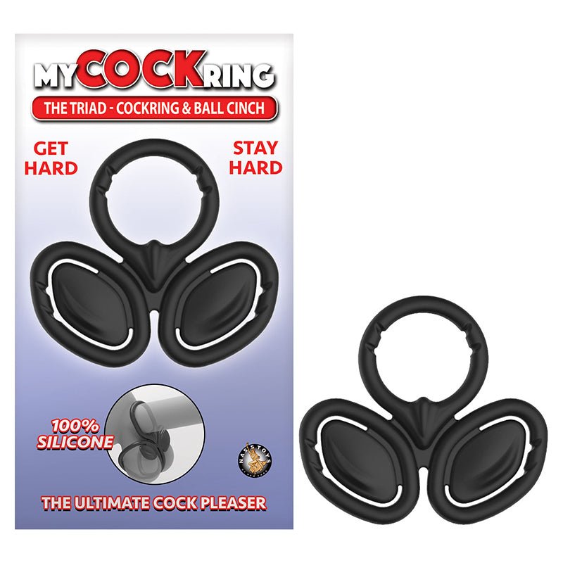 my-cockring-the-triad-cockring-ball-cinch-black My Cockring The Triad Cockring & Ball Cinch Black - Image 1