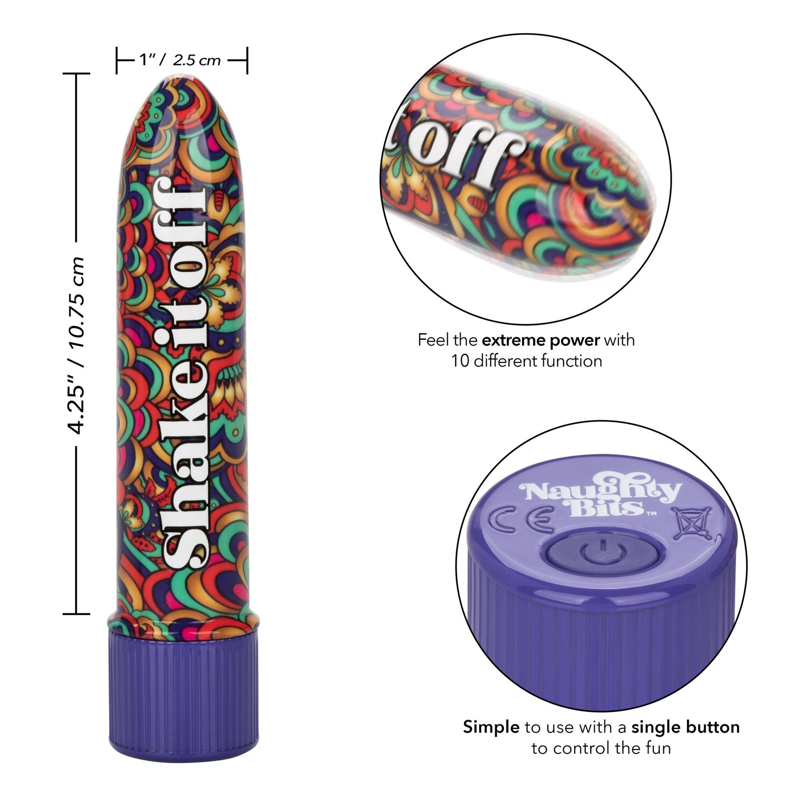 naughty-bits-shake-it-off-powerful-mini-vibrator Naughty Bits Shake It Off Powerful Mini Vibrator - Image 1