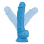 Neo - 7.5 Inch Dual Density Cock With Balls - Neon Blue - Image 5