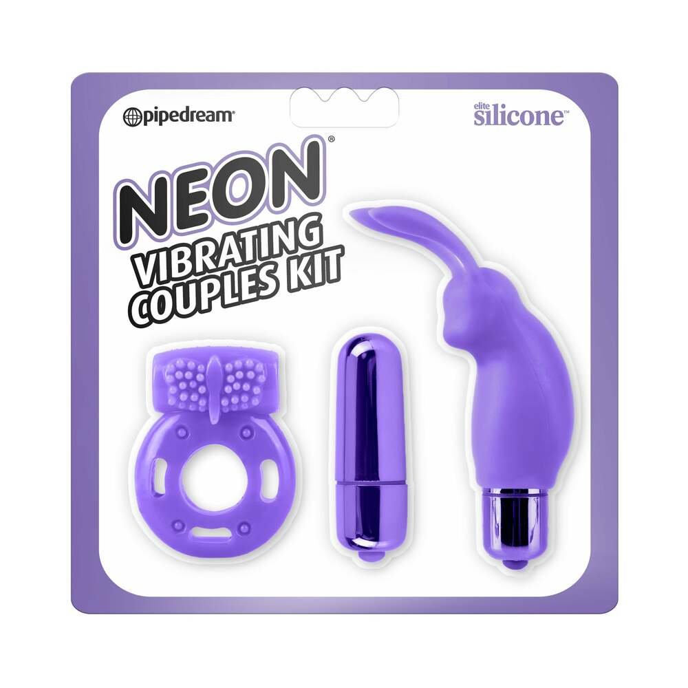 neon-3-piece-silicone-vibrating-couples-kit-purple Neon 3-Piece Silicone Vibrating Couples Kit Purple - Image 1