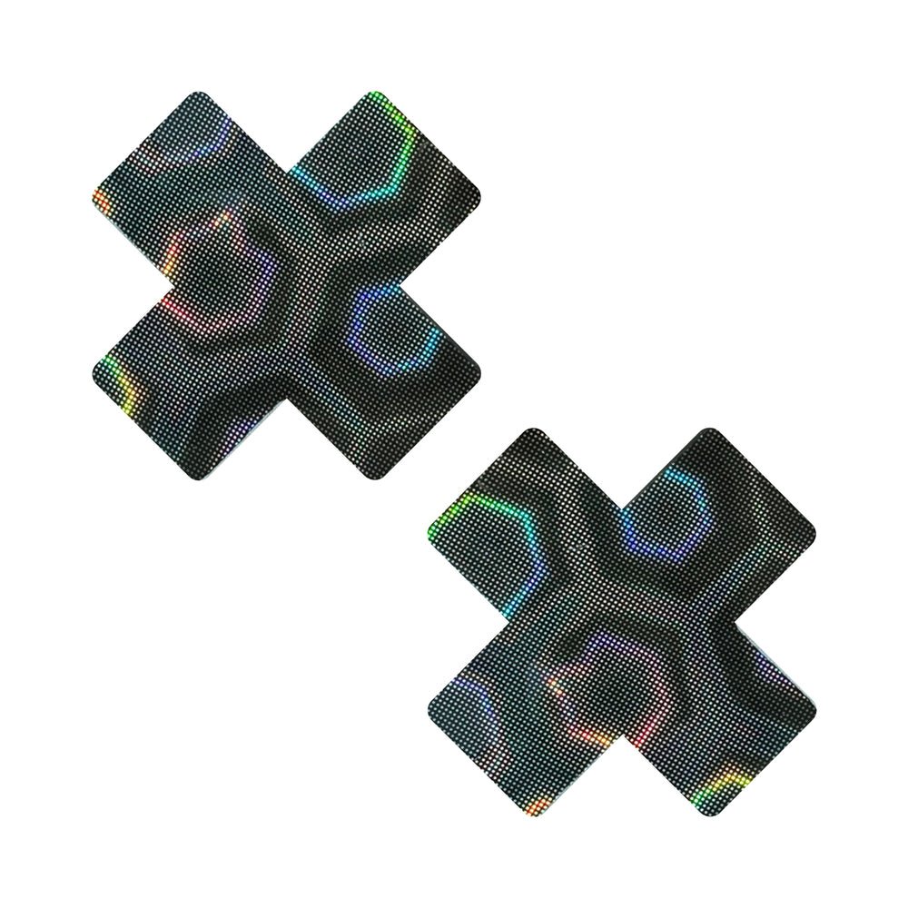 neva-nude-black-nuclear-nightmare-trippy-3d-holographic-x-nipple-pasties Neva Nude Black Nuclear Nightmare Trippy 3D Holographic X Nipple Pasties - Image 1