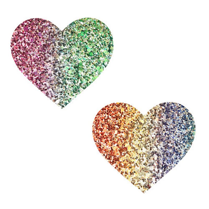 neva-nude-pasty-heart-glitter-multicolor Neva Nude Pasty Heart Glitter Multicolor - Image 1