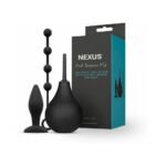 Nexus Anal Beginner Kit with Douche, Silicone Beads, Small Silicone Butt Plug Black - Image 4