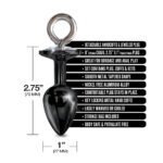 NIXIE Metal Butt Plug & Furry Handcuff Set Medium Black - Image 5