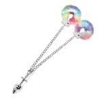 NIXIE Metal Butt Plug & Furry Handcuff Set Medium Unicorn - Image 2