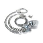 Nixie Metal Anal Plug & Handcuffs Set – Silver - Image 3