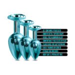Nixie Metal Butt Plug Trainer Set 3-Piece Blue Metallic - Image 4