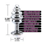 Nixie Ribbed Metal Butt Plug Honey Dipper Medium – Silver - Image 3