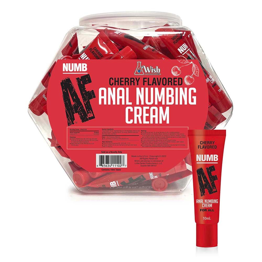 numb-af-cherry-flavored-anal-numbing-cream-65-piece-fishbowl-display Numb AF Cherry Flavored Anal Numbing Cream 65-Piece Fishbowl Display - Image 1