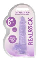 6 Inch Realistic Dildo With Balls - Purple - Image 4