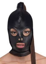 Ponytail Bondage Hood - Black - Image 4