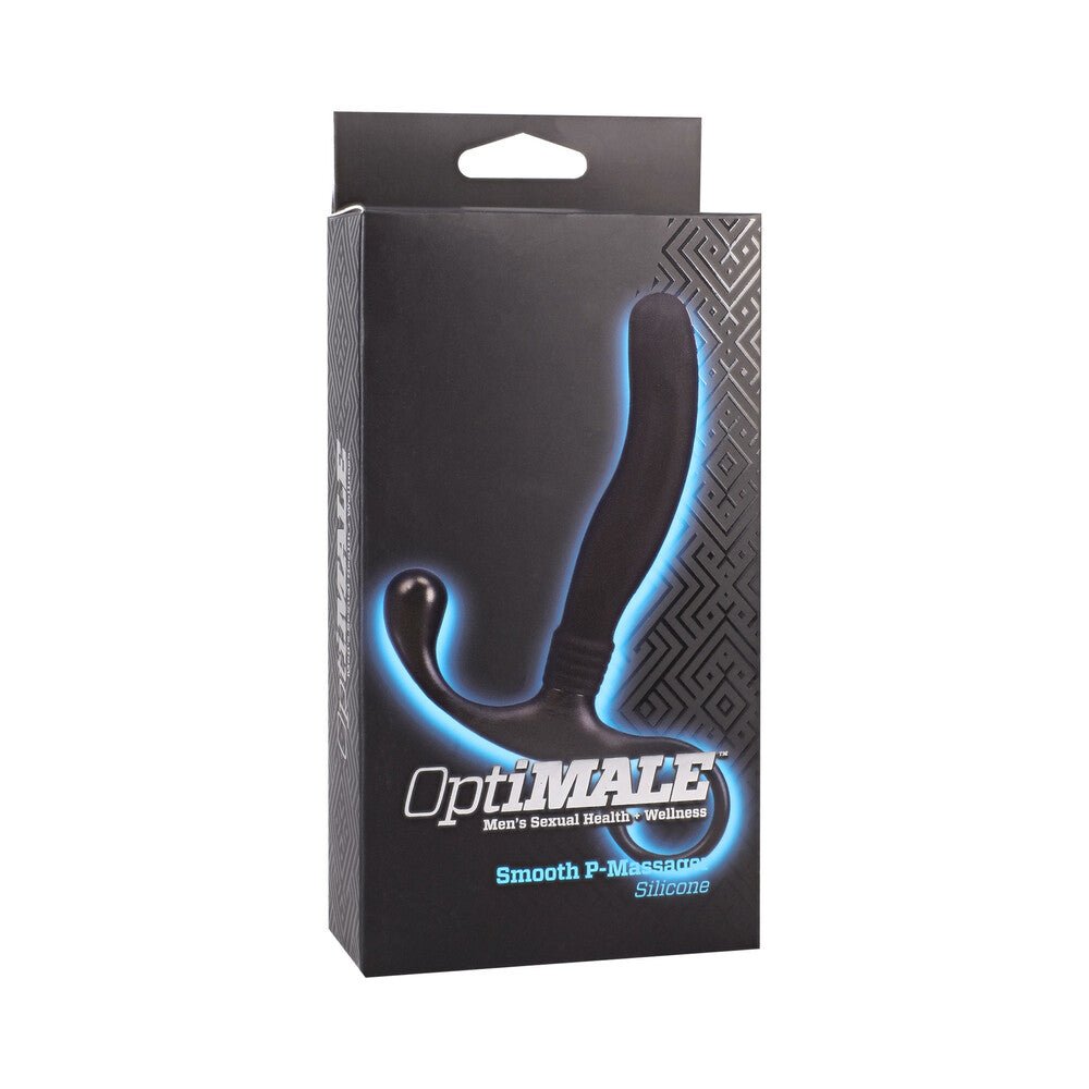 optimale-smooth-silicone-p-massager-black OptiMALE Smooth Silicone P-Massager Black - Image 1
