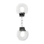 Ouch! Beginner's Furry Handcuffs with Quick-Release – White - Image 4