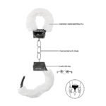 Ouch! Beginner's Furry Handcuffs with Quick-Release – White - Image 5