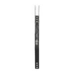 Ouch! Black & White Adjustable Bonded Leather Collar With Hand Cuffs & Chain Black - Image 6