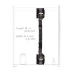 Ouch! Black & White Adjustable Bonded Leather Wrist Cuffs With Handle Black - Image 4