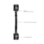 Ouch! Black & White Adjustable Bonded Leather Wrist Cuffs With Handle Black - Image 6