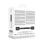 Ouch! Black & White Adjustable Bonded Leather Wrist Cuffs With Handle Black - Image 8