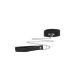 Ouch! Black & White Adjustable Velcro Collar With Leash & Wrist Cuffs Black - Image 5