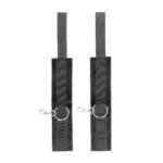 Ouch! Black & White Adjustable Velcro Wrist or Ankle Cuffs Black - Image 3
